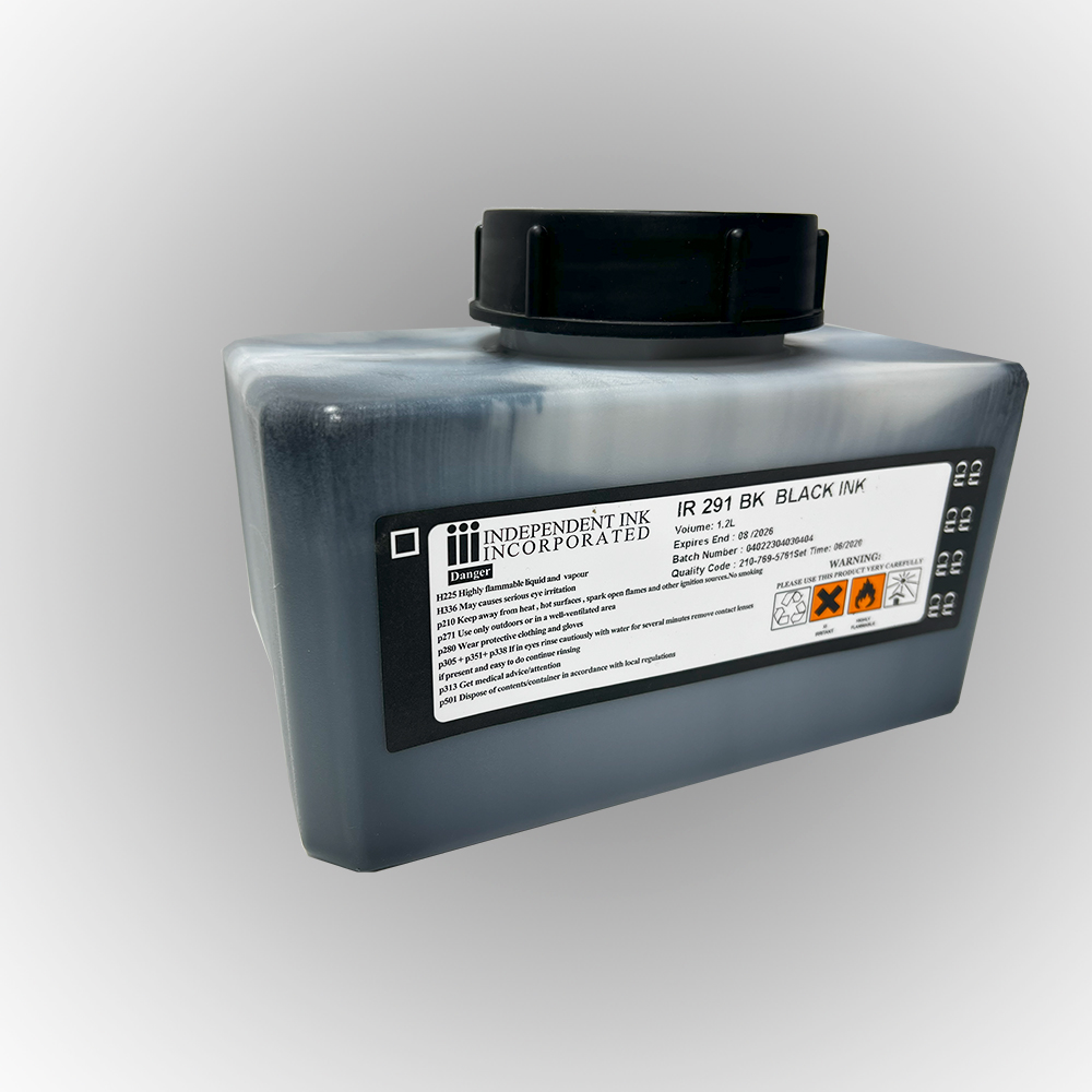 IR291BK BLACK INKجوهر مشکی جت پرینتر صنعتی ریزنگار دومینو